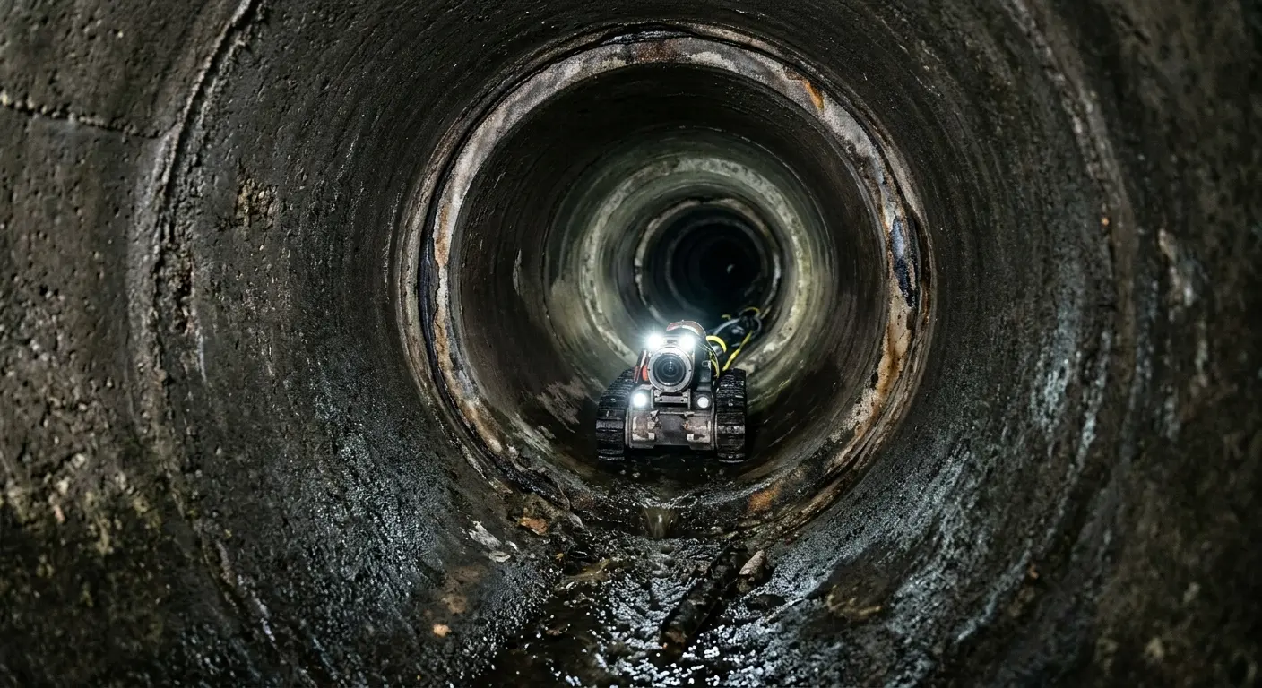 Robotic sewer camera inspecting pipe interior for Sewer Line Repair in Ballenger Creek